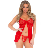 Only Yours Babydoll & G-String - Rood