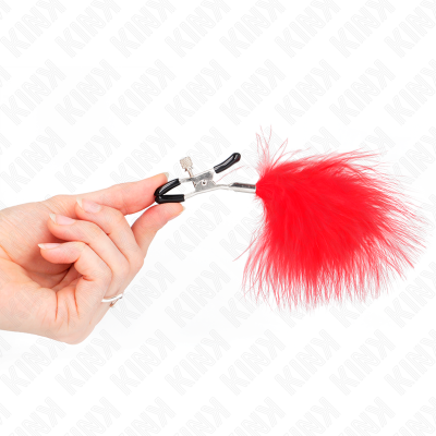 KINK Feather Nipple Clamp Red 7cm - image 4