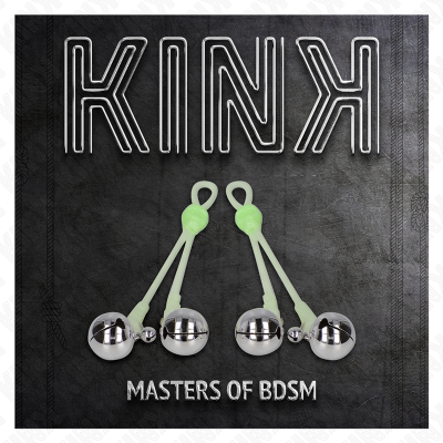 KINK - Luminous Skull Nipple Clamps With Ring Bells Adjustable Gree... - image 5