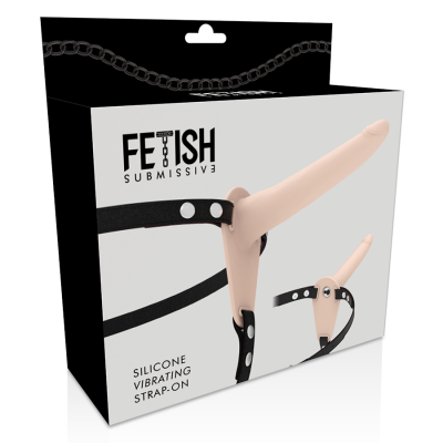 Fetish Submissive Harness Vibrator Flesh 15CM - image 4
