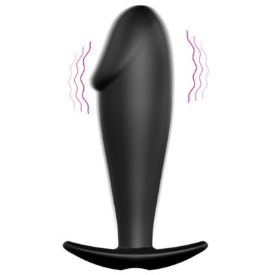 Silicone Anal Plug Penis Form And 12 Vibration Modes Black - image 9