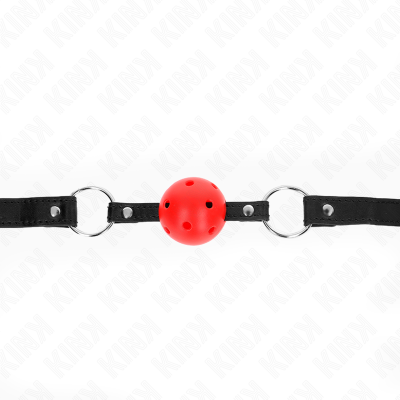Kink Hollow Hard Ball Gag, Red, 4.5cm, 63.5x2cm - image 4