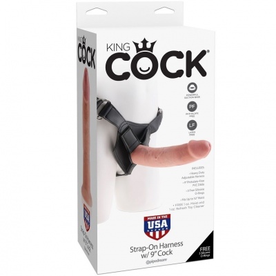 King Cock Harness with Realistic Penis, 22.9 cm - image 4