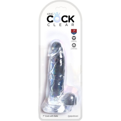 King Cock Clear Realistic Penis with Balls 15.2cm Transparent - image 5