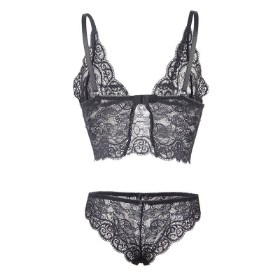 Subblime 953928 Silk Lace Nightgown + Panties Black L/XL - image 7