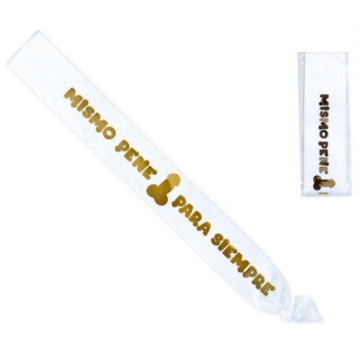 Diablo Picante Metallic Penis White Sash