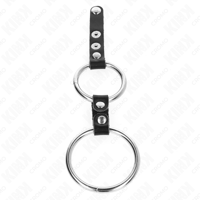 Kink Double Penis Ring 3.8 Cm to 5 Cm Connected by Leather - image 4