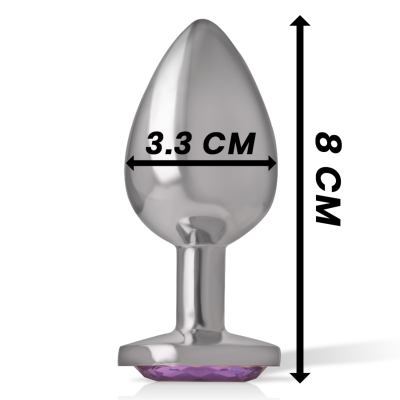 Intense - Aluminum Metal Anal Plug With Violet Crystal Size M - image 4