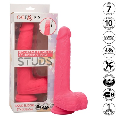 Calexotics Studs Realistic Vibrator Pink 17.75cm - image 2