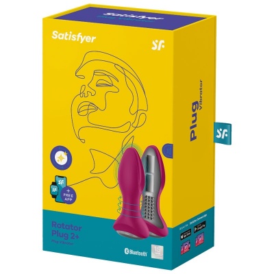 Satisfyer Rotator Plug 2+ Vibrator, App, Red - image 5