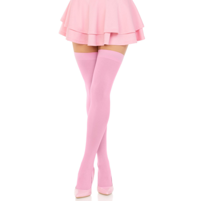 Leg Avenue Nylon Thigh-High Stockings Pink - image 4