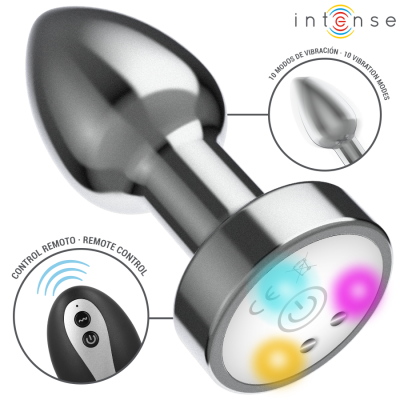 INTENSE Vibrating Metal Anal Plug LED Remote Size M - image 2