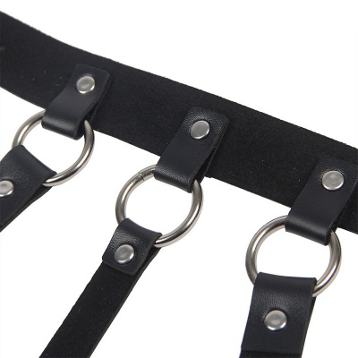 Subblime Leather Chest Harness Big Ring Chains - image 5