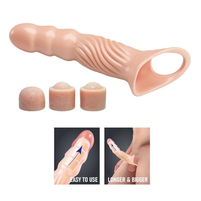 Textured Penis Sheath With Extenders - image 6