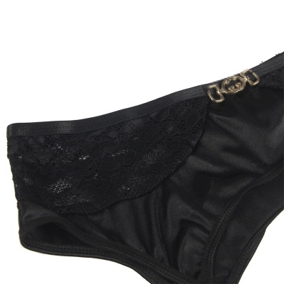 Subblime 3-Piece Set Bra + Thong + Lace Garter Black L/XL - image 8