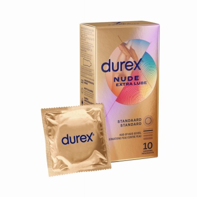 Foto van Durex - Condooms Nude Extra Glijmiddel - 10 stuks