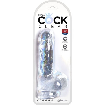 King Cock Clear Realistic Penis with Balls 13.5cm Transparent - image 5