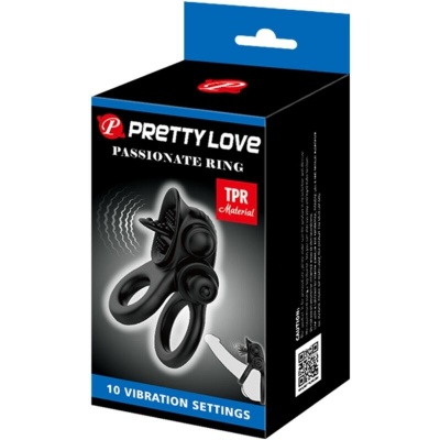 Pretty Love Passionate Double Vibrating Ring, Black - image 6