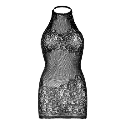 Leg Avenue Rhinestone Halter Mini Dress One Size Black - image 3