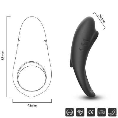 Armony Shark Vibrator Ring Couples Remote Black - image 6