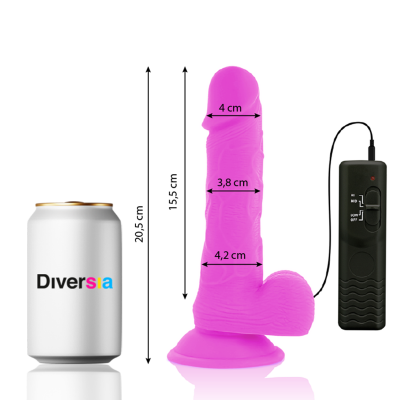Diversia Flexible Vibrating Dildo Purple 20.5 CM - image 3