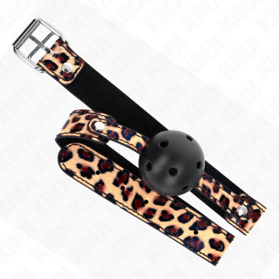 Kink Breathable Ball Gag, Leopard, 4.5cm, 65x2.5cm - image 4