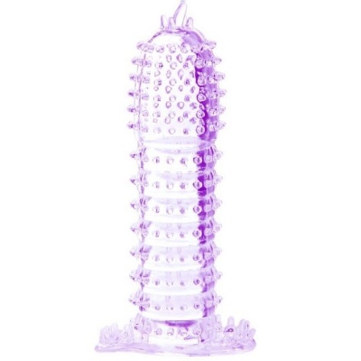 BAILE - Penis Sheath With Stimulating Points Purple 14 Cm