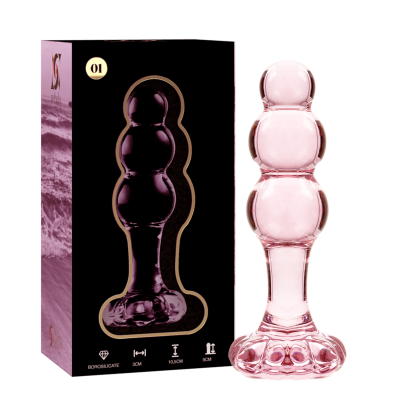 Model 1 Anal Plug Borosilicate Glass Pink 10.5 cm -o- 3 cm - image 2