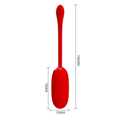 Pretty Love — Julius Waterproof-Rechargeable Vibrating Egg Red - image 7