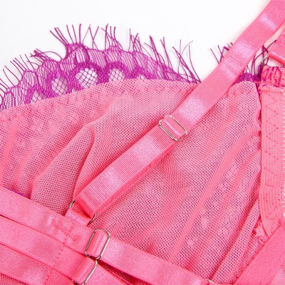 Subblime Pink Eyelash Lace Bra Set L/XL - image 9