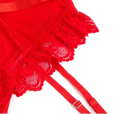 Subblime Teddy with Garter and Lace Detail Red L/XL - image 10