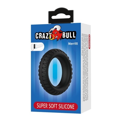 CRAZY BULL - Merritt Textured Silicone Cock Ring Black - image 8