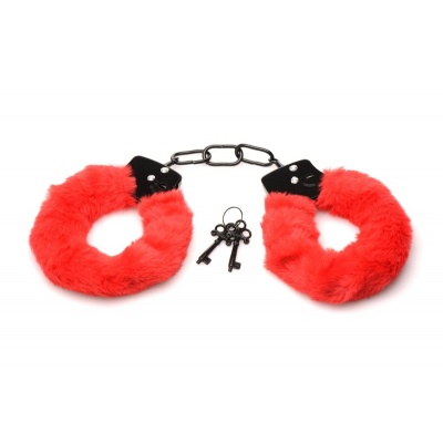 Foto van XR Brands - Cuffed In Fur Handboeien - Rood