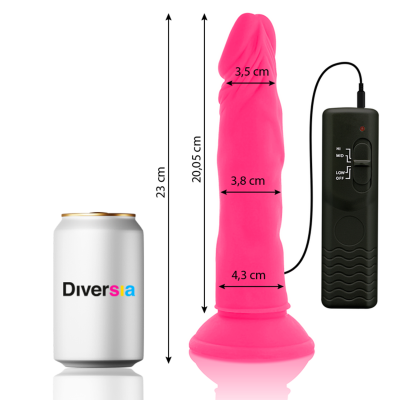 Diversia Flexible Vibrating Dildo Pink 23 CM - image 3