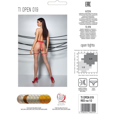 Passion Open Tights 019 Red 3/4 20 DEN - image 5