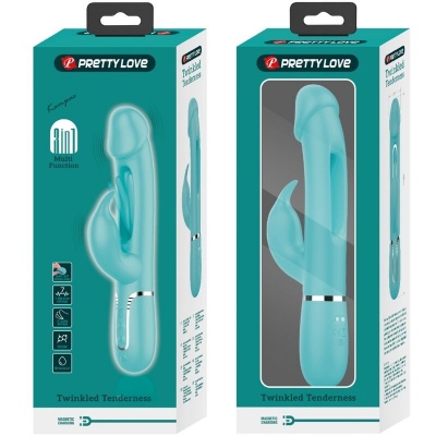 Pretty Love Kampas Rabbit Vibrator Tongue Aqua Green - image 11