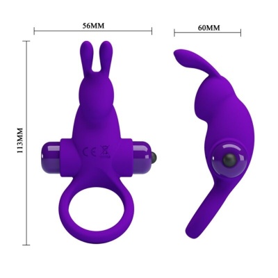 Pretty Love Purple Rabbit Vibrator Ring - image 6