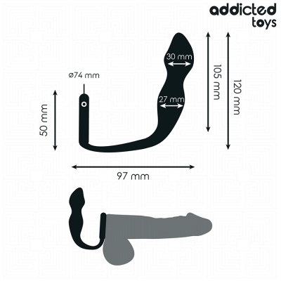 Addicted Toys Anal Plug with Ring Silicone Model 2 - image 4