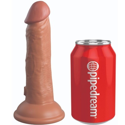 King Cock Elite Vibrating Silicone Dildo 15.2 CM Caramel