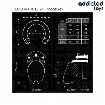 Addicted Toys Locked Obsidian Hold Penis Cage Size M - image 4