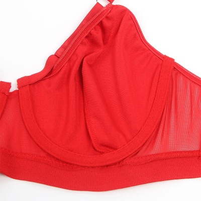 Subblime Red Bondage Bra Garter Set L/XL - image 9