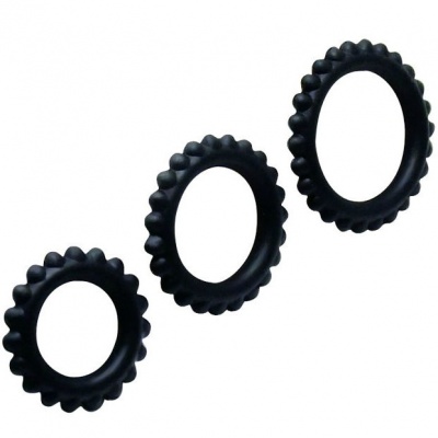Baile Titan Cockring Set 3-Pack Black