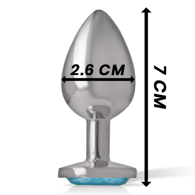 Intense - Aluminum Metal Anal Plug With Blue Crystal Size S - image 4