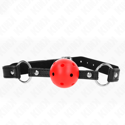 Kink Hollow Hard Ball Gag, Red, 4.5cm, 63.5x2cm - image 1