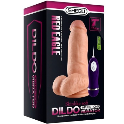 Shequ Red Eagle Vibrator Dildo With Remote Control 17 CM - image 7