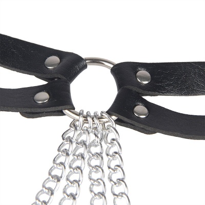 Subblime Leather Ring Chain Belt Black - image 6