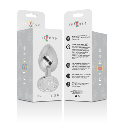 Intense - Aluminum Metal Anal Plug With Silver Crystal Size M - image 5