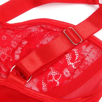 Subblime Teddy with Garter and Lace Detail Red L/XL - image 6