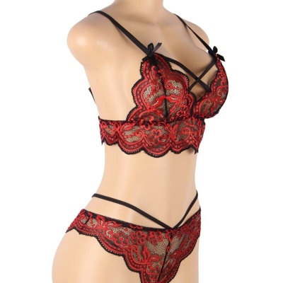 Subblime Two-Piece Lace Top & Thong S/M - image 9