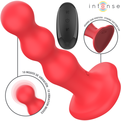 Intense Cody Vibrator Red Suction Cup Remote